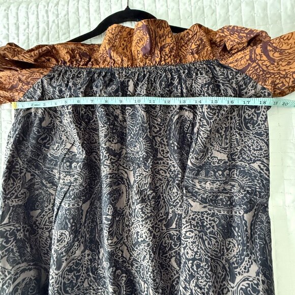 Free People Off-Shoulder Paisley & Floral Dress 100% Cotton Made In India, Size - Picture 6 of 7